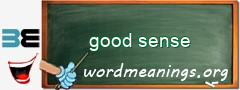 WordMeaning blackboard for good sense